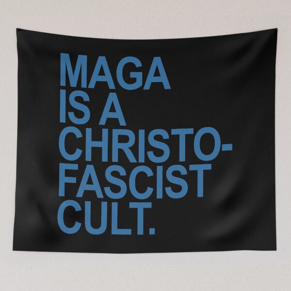 Item preview, MAGA is a christofascist cult - blue designed and sold by Thelittlelord.