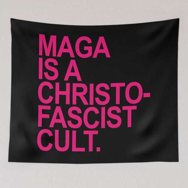 Item preview, MAGA is a christofascist cult - hot pink designed and sold by Thelittlelord.
