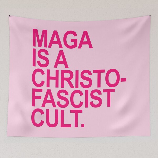Item preview, MAGA is a christofascist cult - hot pink 3 designed and sold by Thelittlelord.