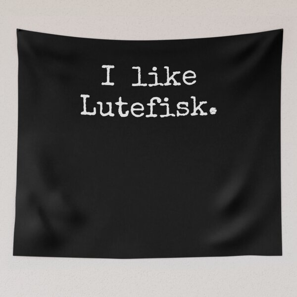 Item preview, I like Lutefisk funny Norwegian treat Midwestern vintage designed and sold by snowry.