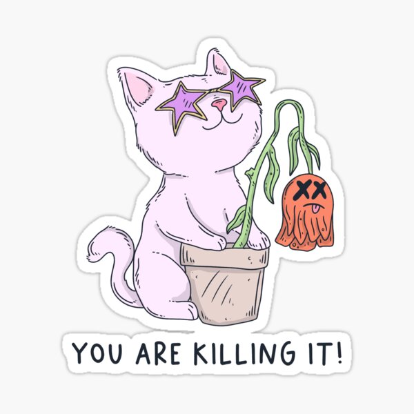 Artikel-Vorschau von Lustige Katze mit toter Blume – Du bringst sie um, designt und verkauft von Jess.a.creates.