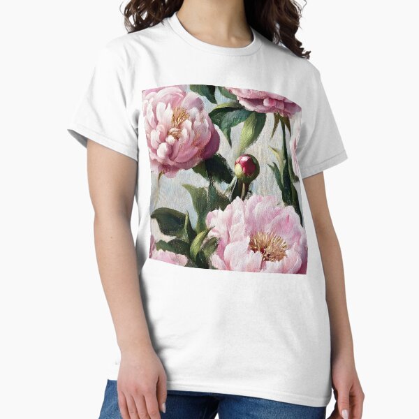 Item preview, Soft pink peonies on mint green designed and sold by SophieClimaArt.