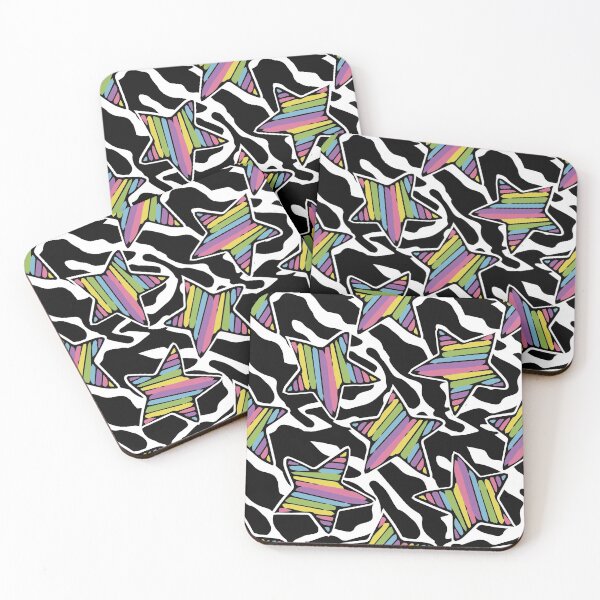 Item preview, Glam Rock BABY Bright Pastel and Black Stars designed and sold by Pink Pineapple Works.