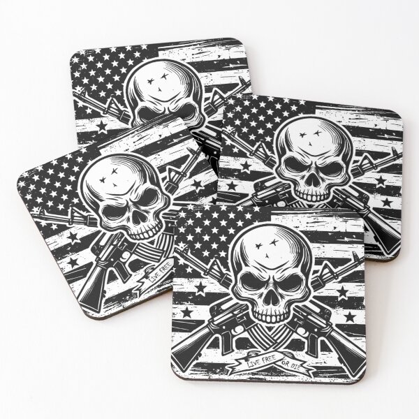 Artikelvorschau, Lebe frei oder stirb - Totenkopf mit gekreuzten Knochen entworfen und verkauft von Rob5Designs.