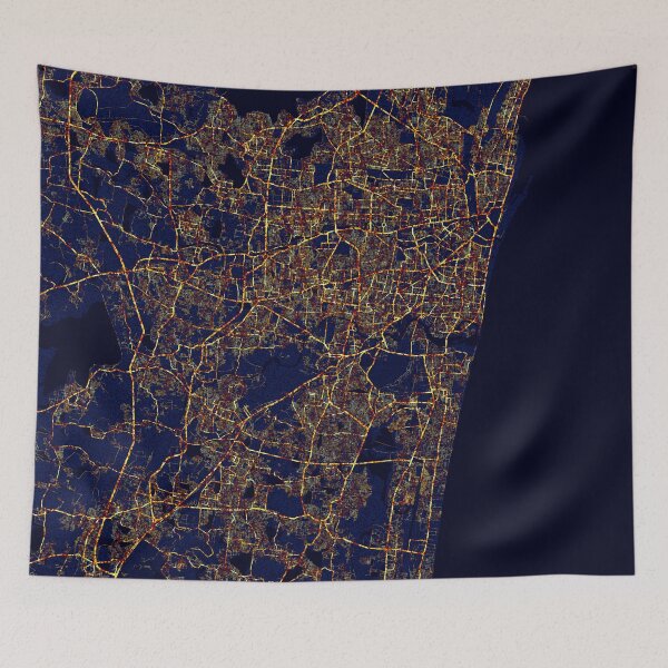 Item preview, Chennai, India Map - City At Night designed and sold by deMAP.