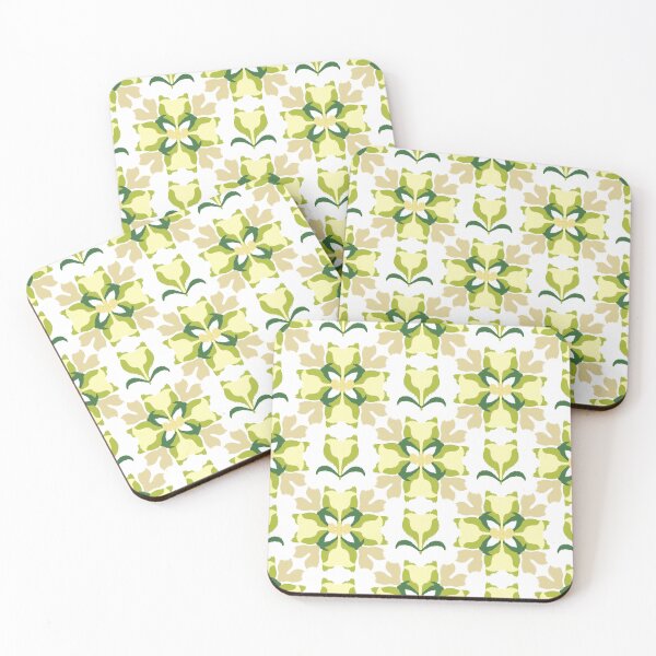 Item preview, Simple yellow and green ikat floral seamless pattern designed and sold by RIYA SIRI.