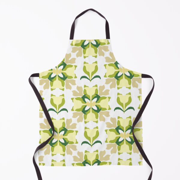 Item preview, Simple yellow and green ikat floral seamless pattern designed and sold by RIYA SIRI.