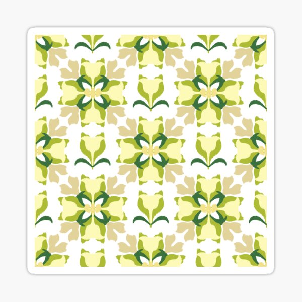 Item preview, Simple yellow and green ikat floral seamless pattern designed and sold by RIYA SIRI.