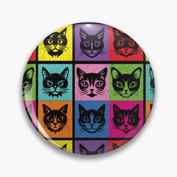 Aperçu de l'œuvre Purrfect Pop Art - Miaulement multicolore créée et vendue par FaeryNuff.
