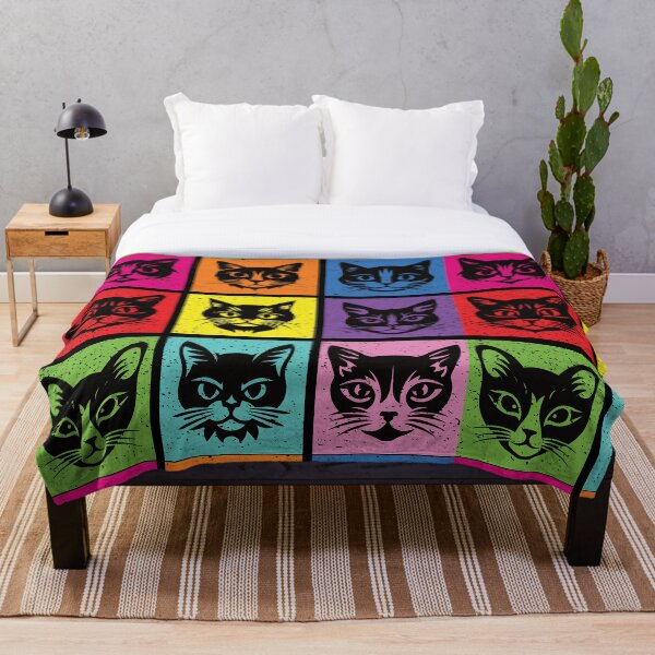 Aperçu de l'œuvre Purrfect Pop Art - Miaulement multicolore créée et vendue par FaeryNuff.