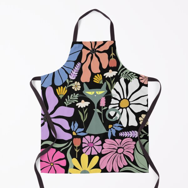 Item preview, Retro Cat Boho Abstract Flowers Kitty Floral designed and sold by BeansHotTees.