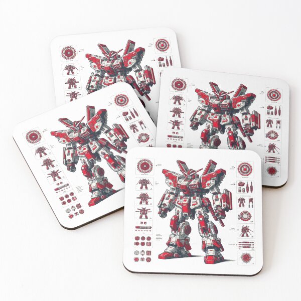 Item preview, Robot mecánico japonés rojo y blanco designed and sold by RapTops.