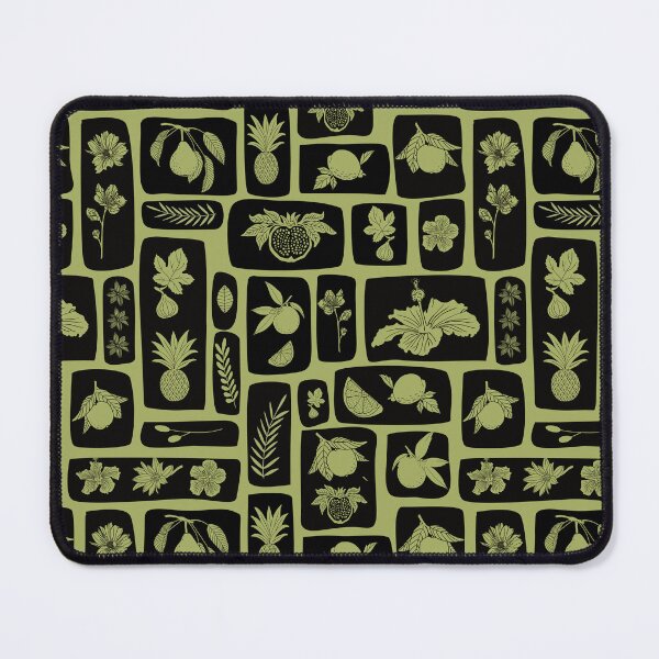 Item preview, Tropical Linocut-tropical fruit and flowers designed and sold by MistyLakeArt.