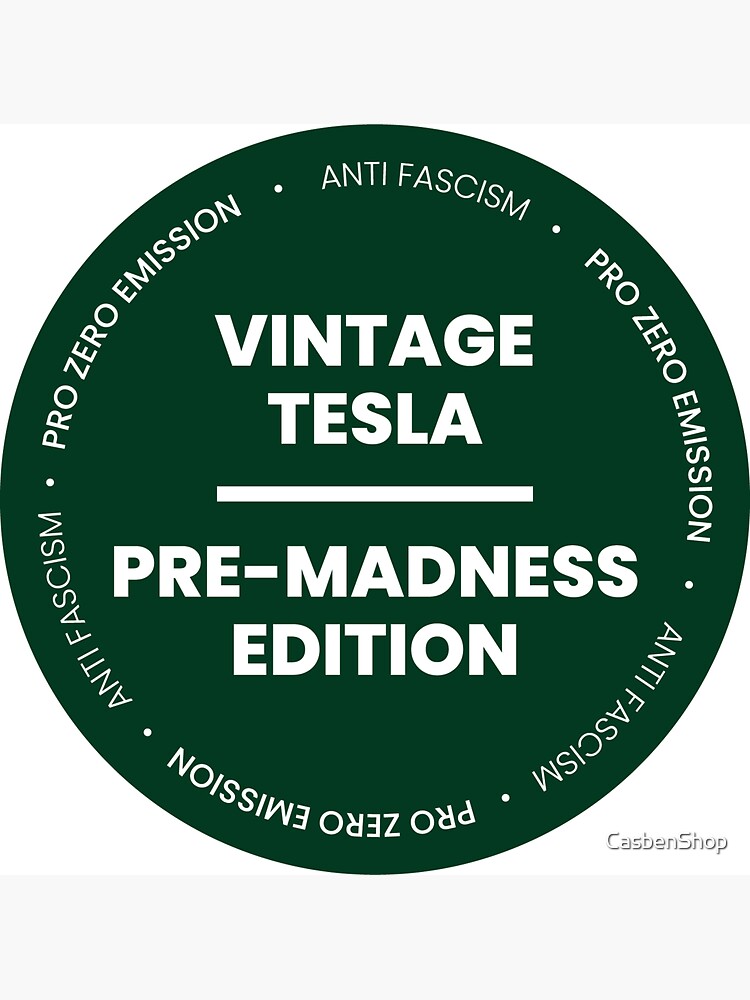Aperçu 3 sur 3. Magnet avec l'œuvre Nous avons créé un autocollant pour les propriétaires de Tesla afin d'exprimer leur aversion pour Elon Musk. Voici la version verte Forrest de notre autocollant pour tous les esthètes parmi vous. créée et vendue par CasbenShop.