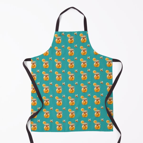 Item preview, Bees and honey pots on turquoise background designed and sold by Topmel.