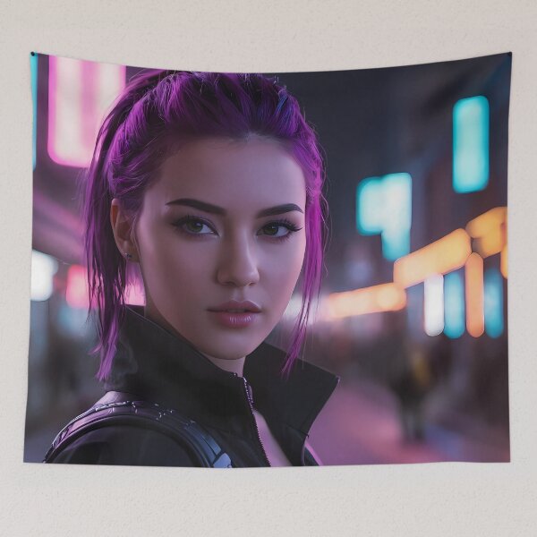 Item preview, Cyberpunk Woman Portrait designed and sold by papi1998.