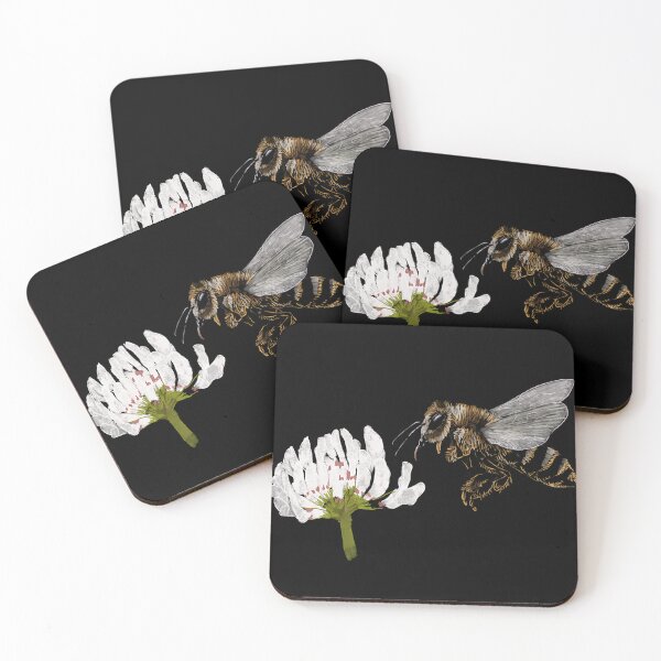 Item preview, "Honey Bee on a White Clover" Jamie's Hand-Drawn designed and sold by Rocky Hollow Gardens.