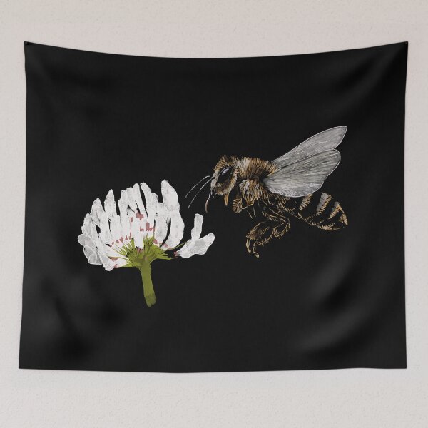 Item preview, "Honey Bee on a White Clover" Jamie's Hand-Drawn designed and sold by Rocky Hollow Gardens.