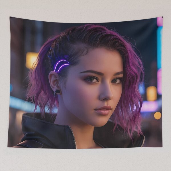 Item preview, Cyberpunk Woman Portrait designed and sold by papi1998.