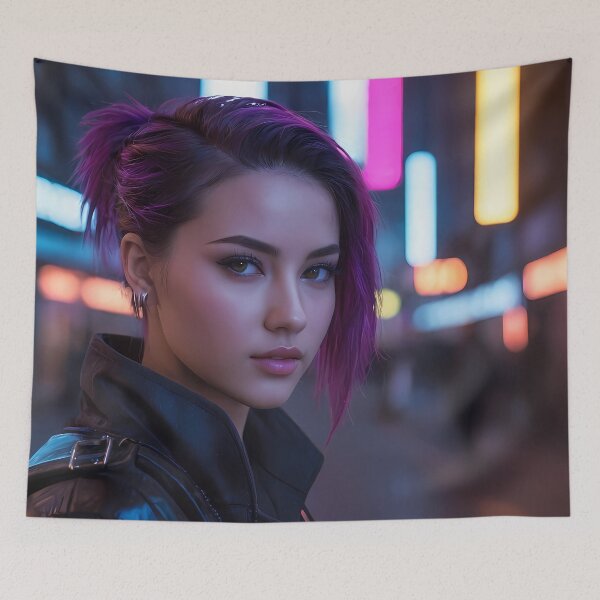 Item preview, Cyberpunk Woman Portrait designed and sold by papi1998.