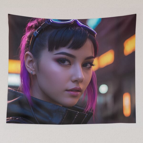 Item preview, Cyberpunk Woman Portrait designed and sold by papi1998.