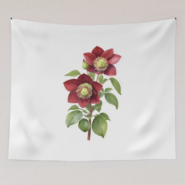 Item preview, Red Hellebore (Christmas Rose) designed and sold by HOMETOWN86.