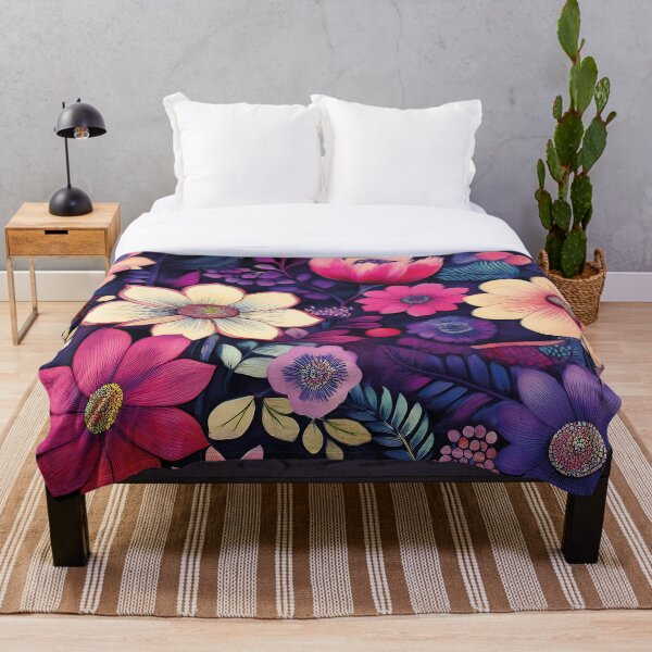 Item preview, Flores retro radiantes de color púrpura y rosa designed and sold by Dancing in the Living Room.