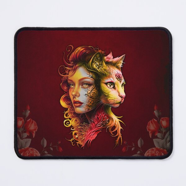 Item preview, Mystical and surreal nature, the secret of the symbiosis of a woman and a cat designed and sold by nicky2342.
