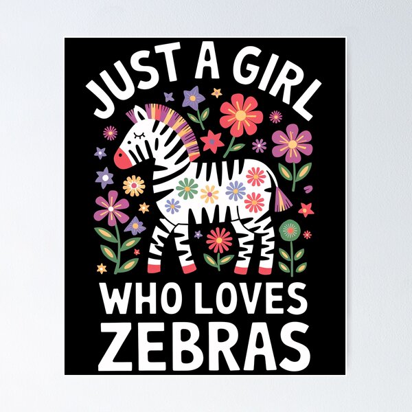 Item preview, Just a Girl Who Love Zebra Cute Flowers Women Girls Kids designed and sold by rafaeltto.