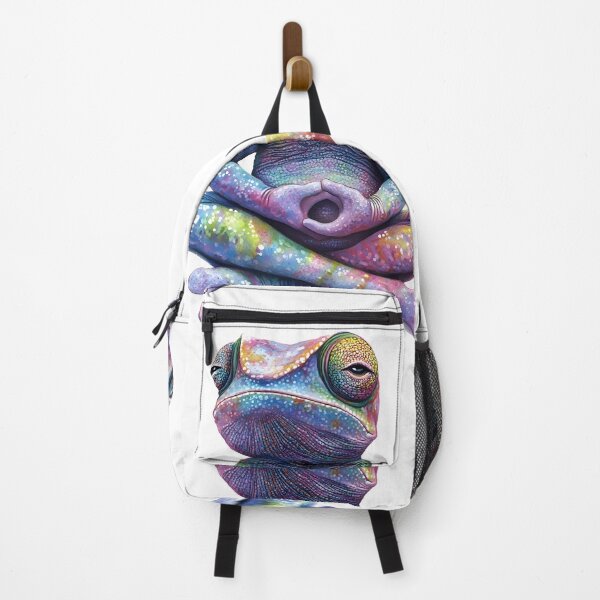 Item preview, meditating chameleon white background designed and sold by wonderisland.