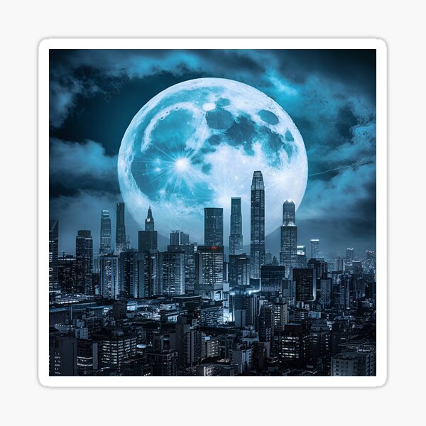 city moon bella Sticker