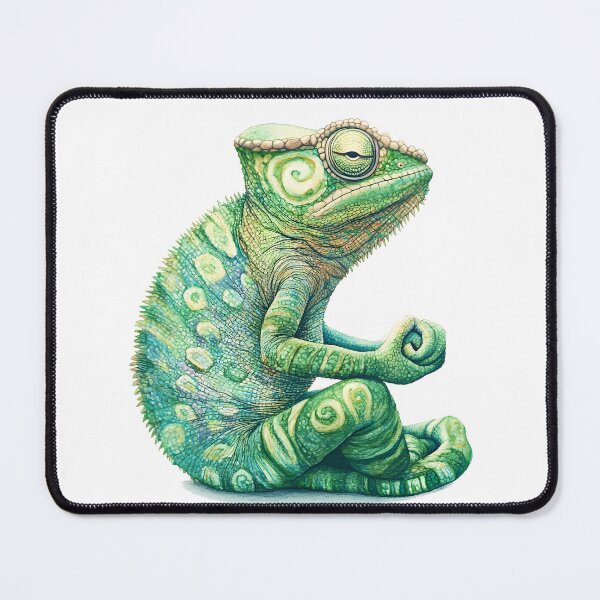 Item preview, Ilustración de un camaleón verde meditando designed and sold by wonderisland.