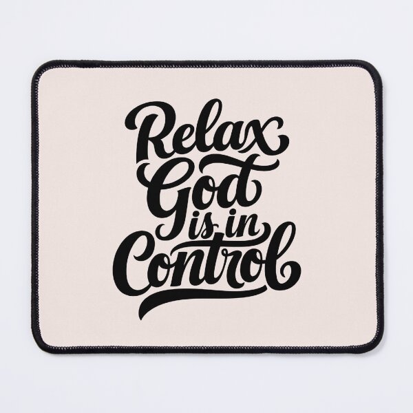 Item preview, Relax, God Is In Control | Calligraphy Bible Verse Christian Faith Art designed and sold by  KnitLuv.