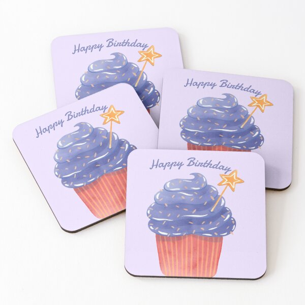 Item preview, purple birthday cupcake designed and sold by Shiningsticker8.