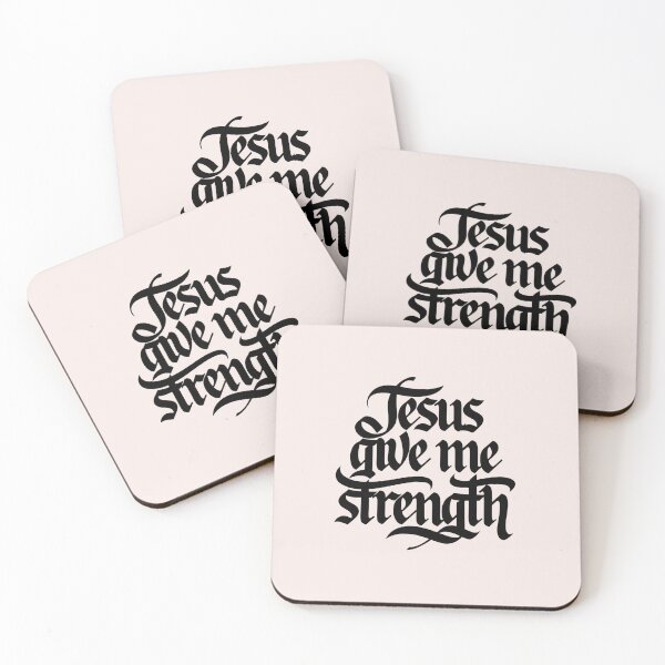 Item preview, Jesus Give Me Strength | Calligraphy Bible Verses Christian Faith Art designed and sold by  KnitLuv.