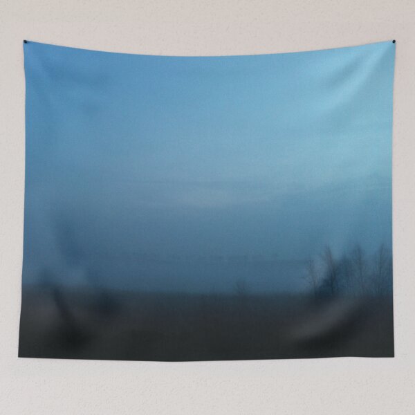 Item preview, DAWN // A mystical morning with trees on the horizon, shrouded in gentle mist, where magical light permeates the atmosphere and spreads a mysterious mood designed and sold by artbymuni.