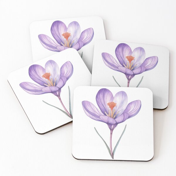 Item preview, Watercolor Afghani Native Crocus Flower, Native Flora (Crocus almehensis) designed and sold by PapuruDesigns.