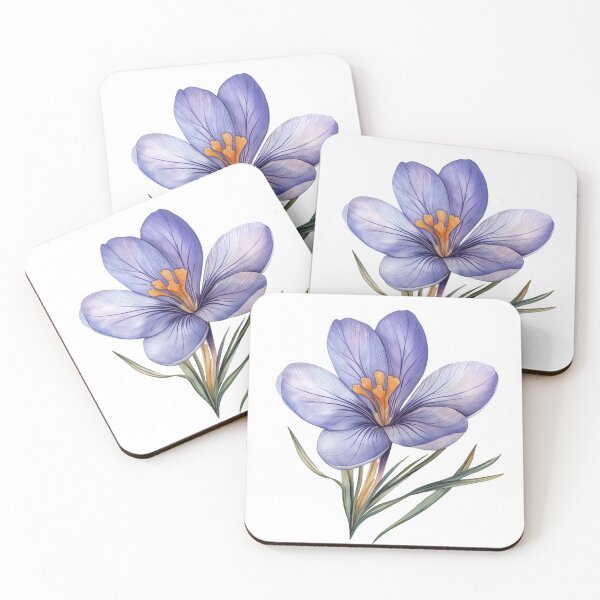 Item preview, Watercolor Afghani Native Crocus Flower, Native Flora (Crocus almehensis) designed and sold by PapuruDesigns.