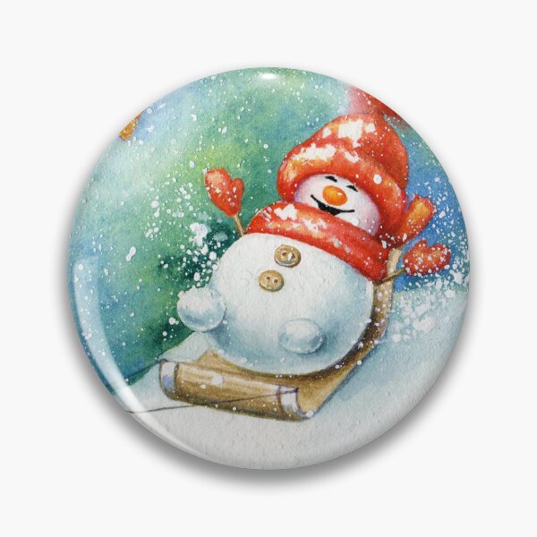 Item preview, Cute snowmen sledding in the forest designed and sold by Lyubava.