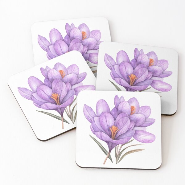 Item preview, Watercolor Afghani Native Crocus Flower, Native Flora (Crocus almehensis) designed and sold by PapuruDesigns.
