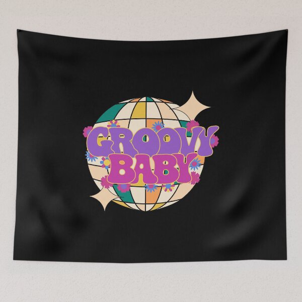 Item preview, Groovy Baby, 70s retro disco design, disco ball designed and sold by CorvusLunaArt.