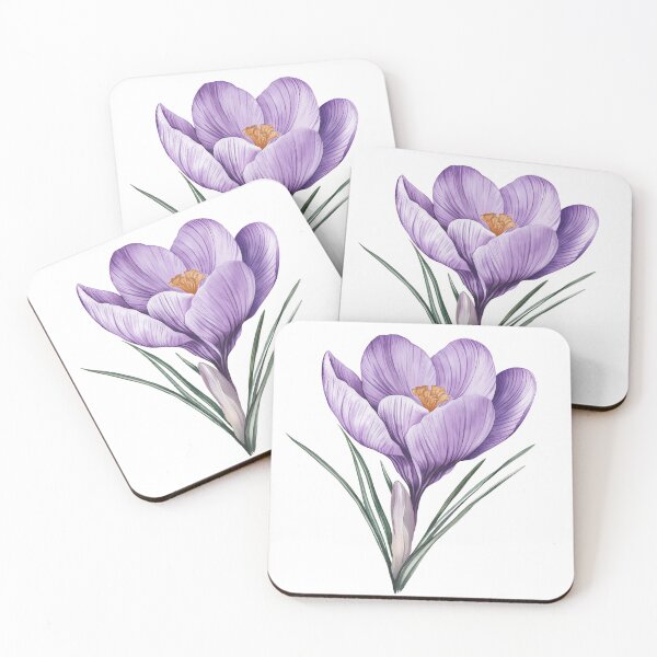 Item preview, Watercolor Afghani Native Crocus Flower, Native Flora (Crocus almehensis) designed and sold by PapuruDesigns.