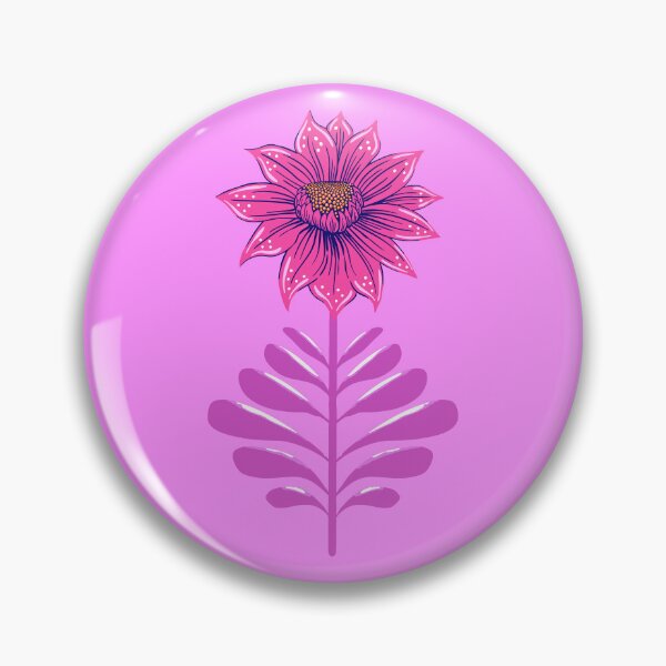 Item preview, Retro Vintage Fantasy Flowers in neon pink and purple designed and sold by colorofmagic.