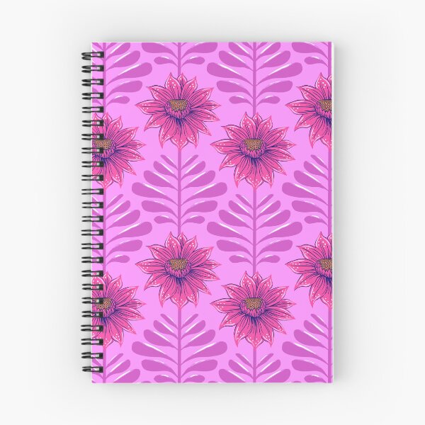 Item preview, Retro Vintage Fantasy Flowers in neon pink and purple designed and sold by colorofmagic.