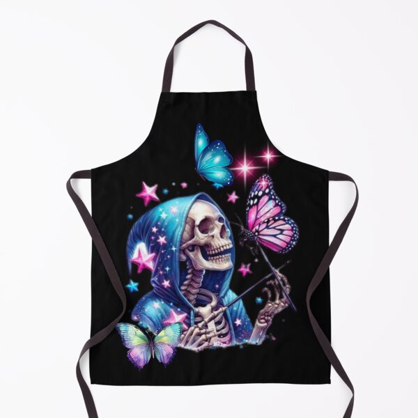 Item preview, Skeleton with butterflies, happy death, smiling death, skull design designed and sold by CorvusLunaArt.