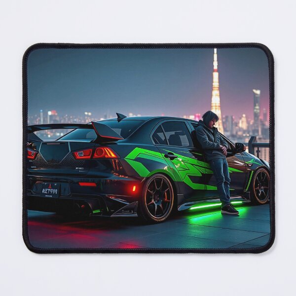 Item preview, Mitsubishi EVO on a skyscraper roof at night designed and sold by Salimgor Hangaround Music.
