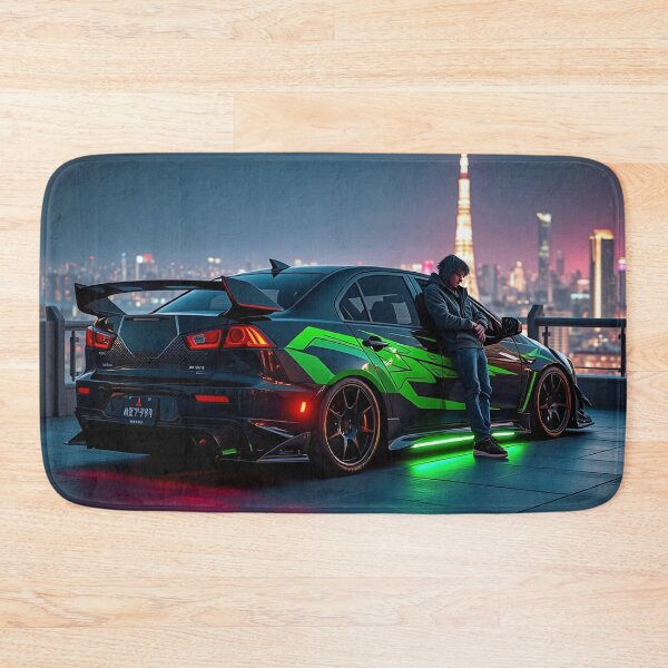 Item preview, Mitsubishi EVO on a skyscraper roof at night designed and sold by Salimgor Hangaround Music.
