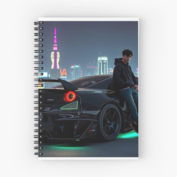 Item preview, Black Mitsubishi EVO from behind on a parking deck at night designed and sold by Salimgor Hangaround Music.