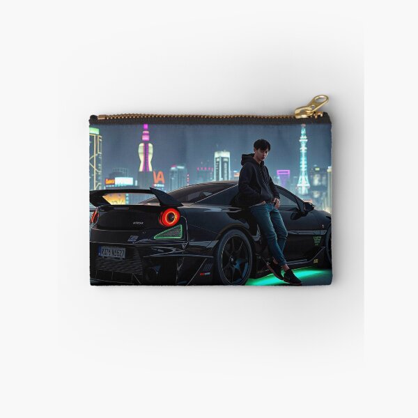 Item preview, Black Mitsubishi EVO from behind on a parking deck at night designed and sold by Salimgor Hangaround Music.