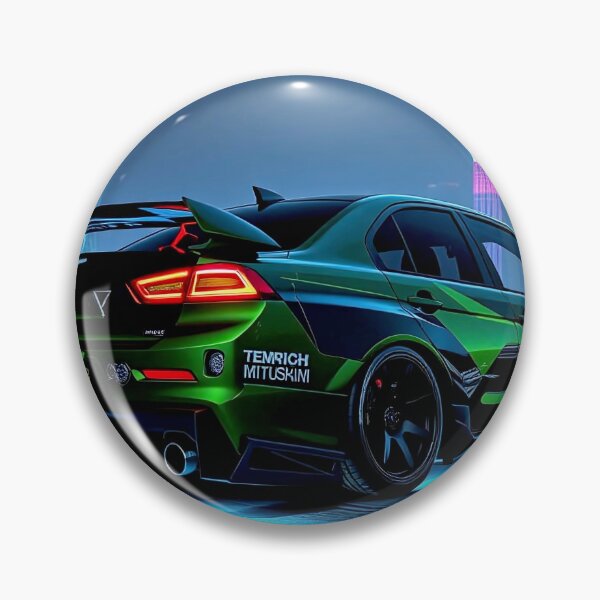 Item preview, Black Mitsubishi EVO from behind on a roof at night designed and sold by Salimgor Hangaround Music.